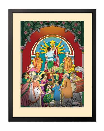Chakkhu Daan Photo Frame(Medium)– “Celebrate the Sacred Moment of Chakkhu Daan with Our Beautifully Crafted Durga Puja Photo Frame”