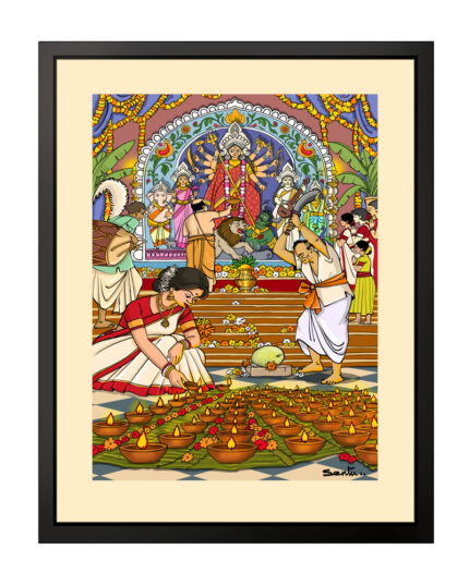 Sandhi Pujo Photo Frame(Medium)– “Celebrate the Divine Power of Maa Durga with Our Beautifully Crafted Sandhi Pujo Photo Frame”