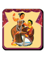 Kalighat Patachitra Chair (Coaster) – A Tribute to Bengal's Bold Brushstrokes - Image 2