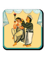 Kalighat Patachitra Chul Badha (Coaster) – A Tribute to the Grace of Bengali Womanhood