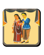 Kalighat Patachitra Love (Coaster) – A Tribute to Love in Bengal's Timeless Folk Art