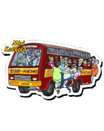 Kolkata Mini Bus (Fridge Magnet)- "The Little Bus That Carries Big Kolkata Memories"