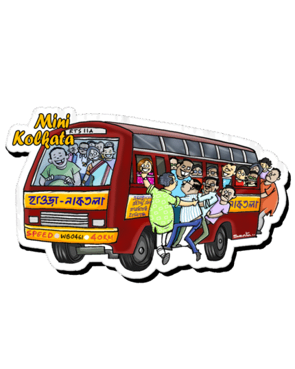 Kolkata Mini Bus (Fridge Magnet)