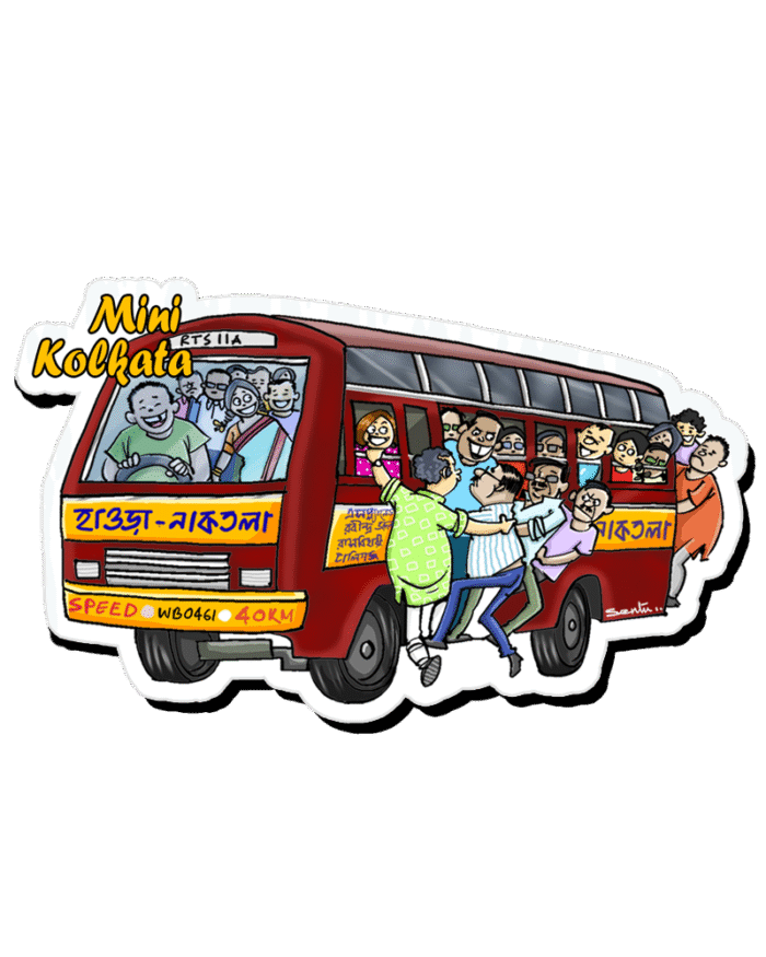 Kolkata Mini Bus (Fridge Magnet) - Image 1