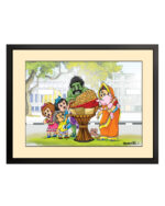 Asur Fuchka Photo Frame (Medium)-"What if Mahishasura traded his weapons for a basket of phuchkas?" - Image 2