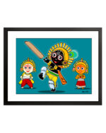Jagannath Cricket Photo Frame (Medium)- "A Unique Celebration of Faith & Cricket"