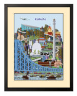 Kolkata Aeroplane / Skyline Photo Frame (Medium)- "Where Kolkata's rich heritage meets the dreams of the sky."