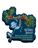 Mecho Bhoot (Fridge Magnet)- " The Fish-Loving Ghost of Bengali Folklore"