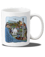 Kolkata Aeroplane Doodle Coffee Mug - Image 2