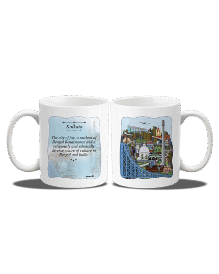 Kolkata Aeroplane Doodle Coffee Mug
