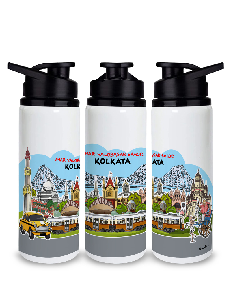 kolkata skyline Kolkata Skyline Sipper-Bottle - Image 1