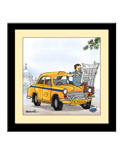Kolkata Yellow Taxi Square Photo Frame 7"/7"