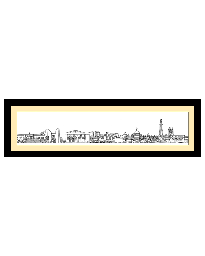 kolkata skyline white Kolkata Skyline Photo Frame(Wide Small)- "The Timeless Horizon of the City of Joy" - Image 1